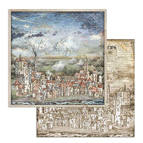 STAMPERIA INTERNATIONAL, KFT SBB746 Scrapbooking Papier zweiseitig Sir Vagabond Stadtbild, 31.5cmX30.5cm von Stamperia