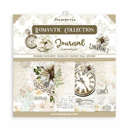 STAMPERIA INTERNATIONAL, KFT SBBS34 Stamperia Mini-Block, Romantisches Tagebuch, mehrfarbig, 8 x 8 inches STAMPERIA INTERNATIONAL, KFT SBBS34 Stamperia Mini-Block, Romantisches Tagebuch, mehrfarbig, 8 x 8 inches von Stamperia