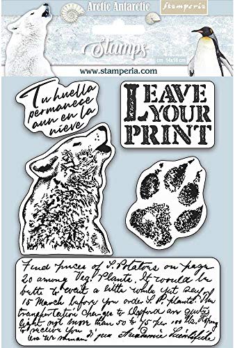 STAMPERIA WTKCC178 CLING STAMP HD Gummistempel aus Kautschuk cm.14x18 Leave your print, Mehrfarbig von Stamperia