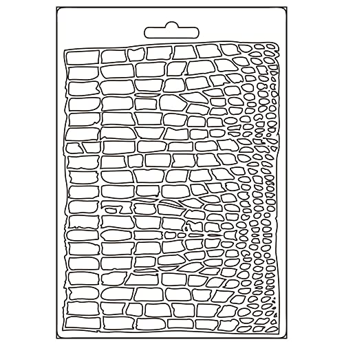 Stamperia K3PTA5618 Soft Mould A5-Savana crocodile pattern, Multicoloured, 2 von Stamperia