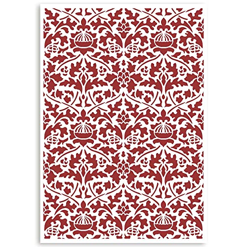 Stamperia KSG484 Stencil G cm 21x29,7-Casa Granada Wallpaper Pattern, Multicoloured, A4, 3 von Stamperia