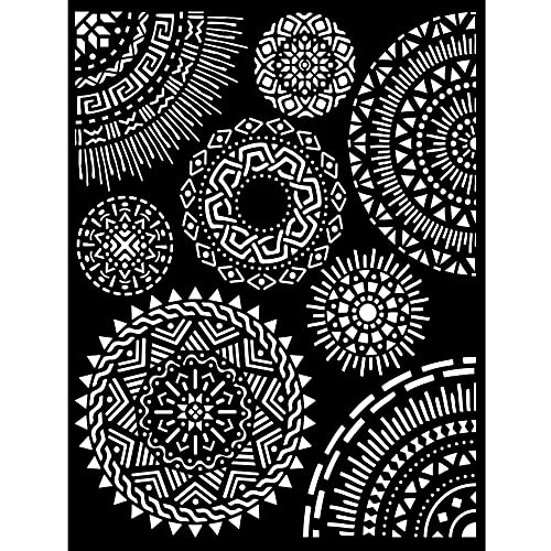 Stamperia KSTD100 Thick Stencil cm 20X25-Savana tribal Circles, Multicoloured, 20 x 25 cm, 2 von Stamperia