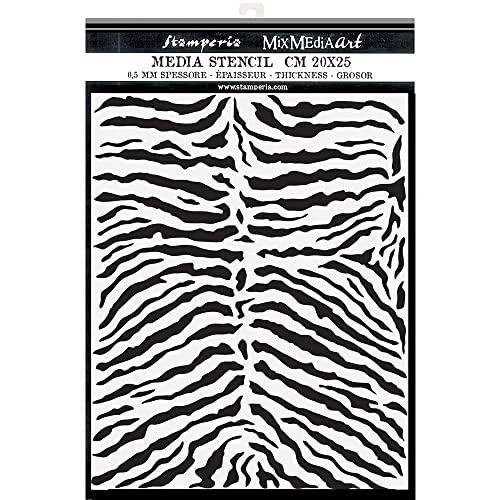Stamperia KSTD101 Thick Stencil cm 20X25-Savana Zebra Pattern, Multicoloured, 20 x 25 cm, 2 von Stamperia