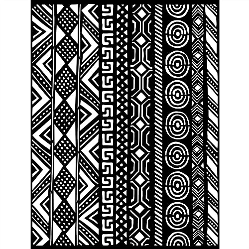 Stamperia KSTD102 Thick Stencil cm 20X25-Savana tribal Borders, Multicoloured, 20 x 25 cm, 2 von Stamperia