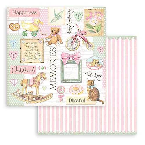 Stamperia SBB853 Scrapbooking Double face Sheet-Daydream Bear and Accessories, White, OSFA, 7 von Stamperia