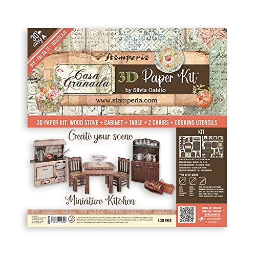 Stamperia SBPOP09 3D Paper Kit-Casa Granada, Multicoloured, 12 x 12 inches, 3 von Stamperia