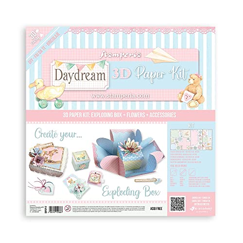 Stamperia SBPOP12 3D Paper Kit-Daydream Exploding Box, Multicoloured, 12 x 12 inches, 4 von Stamperia