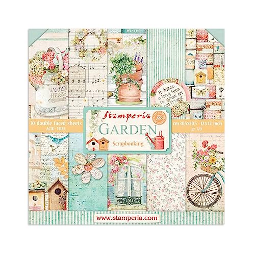 Stamperia handicraft paper block with patterns for scrapbooks, albums, bullet journals and more - acid -free, double -sided - craft paper colorful for hobbies and as a gift (30.5 x 30.5 cm) von Stamperia