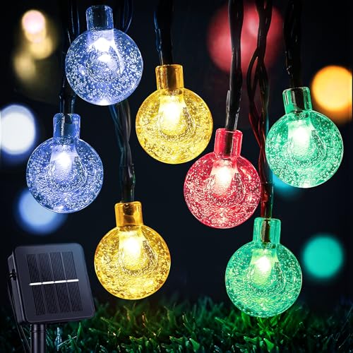 STANBOW Solar Lichterkette Aussen, 9M 60LED Lichterkette Outdoor, 8 Modes IP65 Lichterkette Solar Außen Wetterfest für Garten, Camping, Hochzeit, Party, Balkon (Bunt) von STANBOW