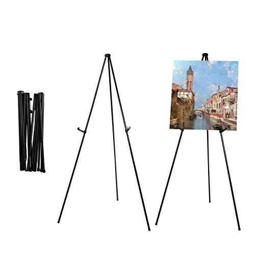 STANDNEE Staffelei Schwarz Staffelei Ständer, zusammenklappbares Kunst Stativ Display, schwarze Künstlerstaffelei, tragbare Staffelei für Kunstausstellung, Geschäftsschild und Poster STANDNEE Staffelei Schwarz Staffelei Ständer, zusammenklappbares Kunst Stativ Display, schwarze Künstlerstaffelei, tragbare Staffelei für Kunstausstellung, Geschäftsschild und Poster von STANDNEE