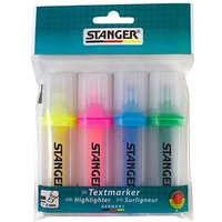 STANGER transparent Textmarker farbsortiert, 4 St. von STANGER