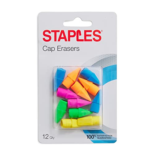 STAPLES Radiergummis, verschiedene Farben, 36 Stück pro Karton (10432-CCVS) von STAPLES