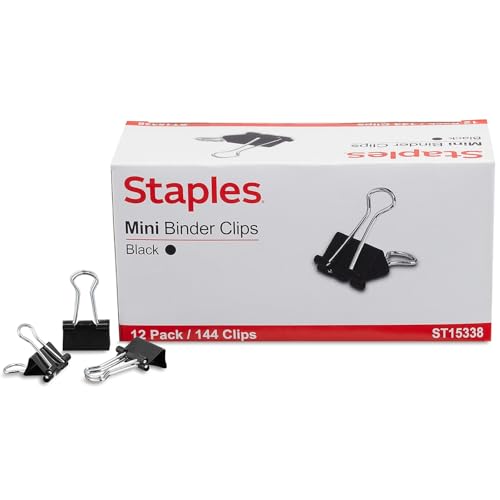 Staples Büroklammern, 1/4 Zoll Kapazität, Mini, 144 Stück, Schwarz Staples Büroklammern, 1/4 Zoll Kapazität, Mini, 144 Stück, Schwarz von STAPLES