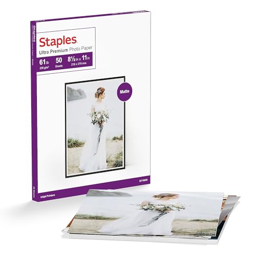 Staples Photo Supreme Paper, 8 1/2 x 11, Double Sided Matte, 50/Pack by Staples von STAPLES