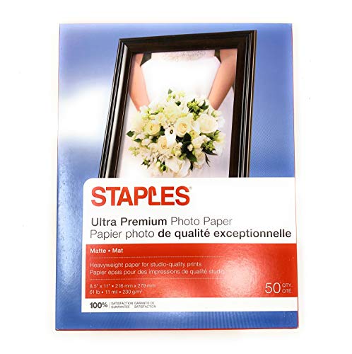 Staples Photo Supreme Paper, 8 1/2 x 11, Double Sided Matte, 50/Pack by Staples von STAPLES