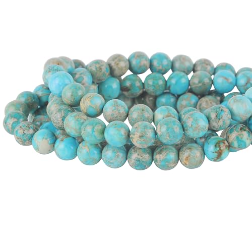 Natürliche 8 mm blaue imperiale Jaspis-Edelsteinperlen für Schmuckherstellung, polierte runde glatte Steinperlen, Schmuckherstellung für Armband, Halskette, 38,1 cm Natürliche 8 mm blaue imperiale Jaspis-Edelsteinperlen für Schmuckherstellung, polierte runde glatte Steinperlen, Schmuckherstellung für Armband, Halskette, 38,1 cm von STAR LOONG
