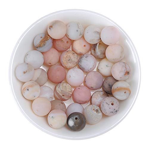 Naturstein, echte Perlen, 8 mm, rosa Puder, Opal, Edelstein, runde lose Perlen, Kristall, Energiestein, Heilkraft für Schmuckherstellung, DIY, 1 Strang, 38,1 cm von STAR LOONG