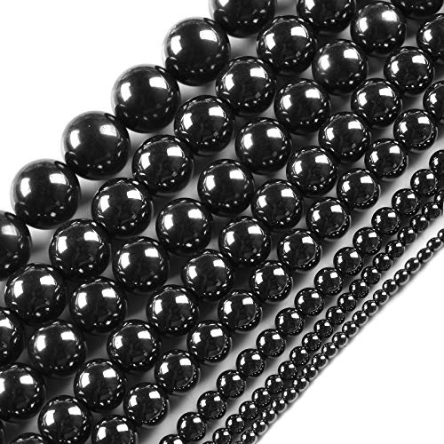 Naturstein-Perlen, 2 mm, Hämatit, Edelstein, rund, lose Perlen, Kristall, Energiestein, Heilkraft für Schmuckherstellung, DIY, 1 Strang, 38,1 cm von STAR LOONG