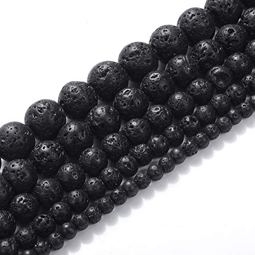 Naturstein-Perlen, 4 mm, Lava-Perlen, Edelstein, rund, lose Perlen, Kristall, Energiestein, Heilkraft für Schmuckherstellung, DIY, 1 Strang, 38,1 cm Naturstein-Perlen, 4 mm, Lava-Perlen, Edelstein, rund, lose Perlen, Kristall, Energiestein, Heilkraft für Schmuckherstellung, DIY, 1 Strang, 38,1 cm von STAR LOONG