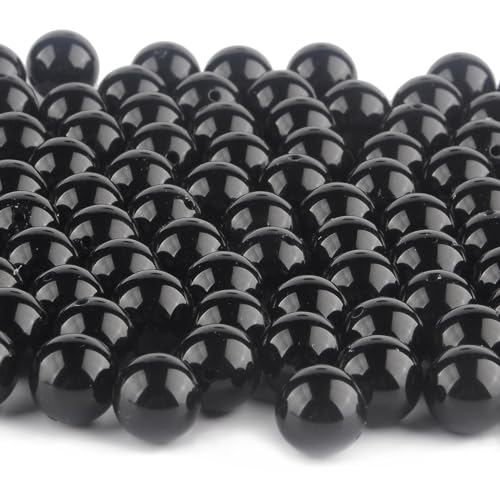 Natursteinperlen, 6 mm, schwarzer Onyx-Achat, rund, echte Steinperlen, lose Edelstein-Perlen, Lochgröße 1 mm, glatte Perlen für Armbänder, Halsketten, Ohrringe, Schmuckherstellung, 100 Stück Natursteinperlen, 6 mm, schwarzer Onyx-Achat, rund, echte Steinperlen, lose Edelstein-Perlen, Lochgröße 1 mm, glatte Perlen für Armbänder, Halsketten, Ohrringe, Schmuckherstellung, 100 Stück von STAR LOONG