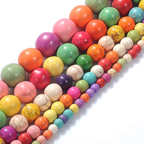 Steinperlen 4 mm bunte türkise Edelstein runde lose Perlen Kristall Energie Stein Heilkraft für Schmuckherstellung DIY, 1 Strang 38,1 cm von STAR LOONG