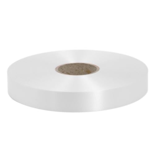Geschenkband Ringelband 19mm x 100m wasserfest - 30 FARBEN in 5/10/19/31/50mm - Dekoband aus Kunststoff - Polyband zum Basteln von Weihnachtssternen und Autoschleifen - Weiß von Star