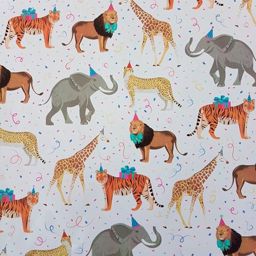 STAR Geschenkpapier 70cm x 2m Rolle Kinder Jungs Wildtiere von STAR