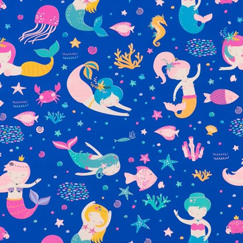 STAR Geschenkpapier 70cm x 2m Rolle Kinder Mädchen Meerjungfrauen von STAR