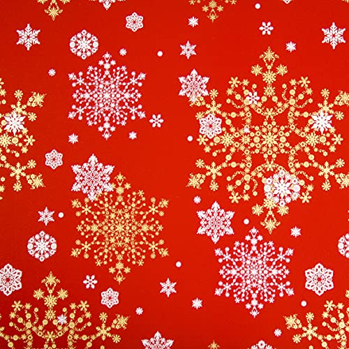 STAR Geschenkpapier 70cm x 2m Rolle Schneeflocken Muster Weihnachtspapier rot weiß von STAR