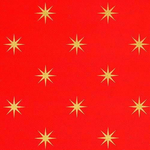 Geschenkpapier 70cm x 2m Rolle Sterne Muster Weihnachtspapier rot gold von STAR