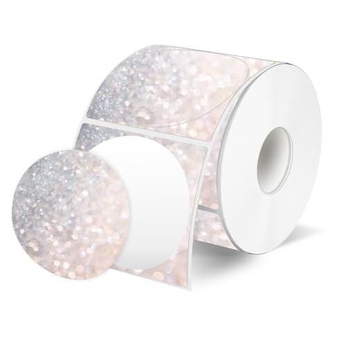5,1 cm Kreis Thermoaufkleber Etiketten Selbstklebend Runde Inventaretiketten Mehrzweckrolle Thermoaufkleber für Business Logo Design (STARLIBOO, Grau 600 Etiketten/1 Rolle) von STARLIBOO