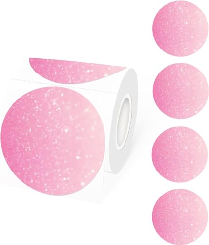 STARLIBOO 7,6 cm runde Thermodrucker-Etiketten, Kreis-Direkt-Thermo-Aufkleber für DIY-Logo-Design, Versand, Namensschild, kompatibel mit Rollo&MUNBYN (400 Etiketten, mattes Rosa) von STARLIBOO