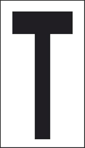 Aufkleber, Buchstabe T, Wohnungen, Büros, öffentliche Orte, 10 cm x 5,6 cm von START