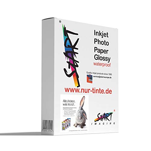 Start - 100 Blatt DIN A4 Fotopapier 115g Glossy für InkJet Drucker - extra leicht leicht/dünn - glänzend - sofort trocken - wasserfest - hochweiß sehr hohe Farbbrillianz für Tintenstrahldrucker Start - 100 Blatt DIN A4 Fotopapier 115g Glossy für InkJet Drucker - extra leicht leicht/dünn - glänzend - sofort trocken - wasserfest - hochweiß sehr hohe Farbbrillianz für Tintenstrahldrucker von START