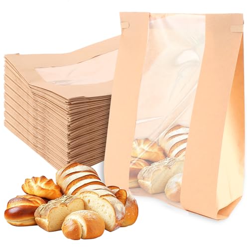 STARVAST 100 Stück Brottüten Papier,35 x 21 x 9 cm Braun Papiertüten,Butterbrottüten Mit Fenster Und Siegel Für Zuhause, Backen, Verpackung, Aufbewahrung STARVAST 100 Stück Brottüten Papier,35 x 21 x 9 cm Braun Papiertüten,Butterbrottüten Mit Fenster Und Siegel Für Zuhause, Backen, Verpackung, Aufbewahrung von STARVAST