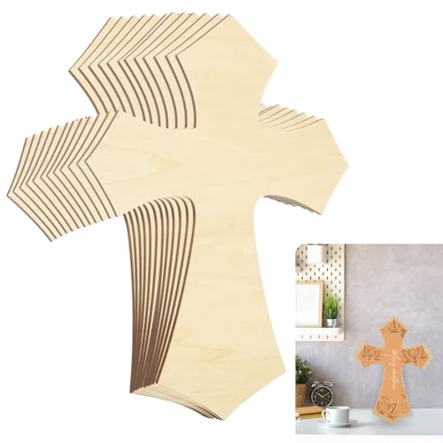 STARVAST 20 Stück 30,5 cm unlackiertes Holzkreuz, kreuzförmige Holzstücke für Holzhandwerk, DIY-Projekte, Halloween und Weihnachtsdekorationen von STARVAST