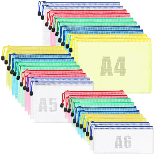 STARVAST 30 Stück Dokumententasche Mit Reißverschluss A4+A5+A6,Wasserdichter Dokumententaschen,Dokumententasche Mit Reißverschluss für Dokumente, Quittung, Papier, Schule, Prüfungsblatt STARVAST 30 Stück Dokumententasche Mit Reißverschluss A4+A5+A6,Wasserdichter Dokumententaschen,Dokumententasche Mit Reißverschluss für Dokumente, Quittung, Papier, Schule, Prüfungsblatt von STARVAST
