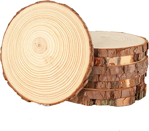 STARVAST 8 Stück Runde Naturholz Baumscheiben 16-18 cm, Holzscheiben 1.5 cm dick, Rohholzscheiben für DIY, Weihnachtsdekoration, Geschenk von STARVAST
