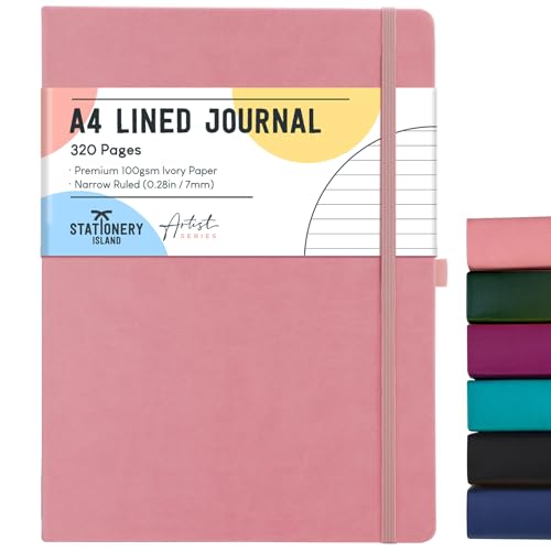 STATIONERY ISLAND A4 liniertes Notizbuch, 320 Seiten dickes liniertes Tagebuch, Hardcover mit 100 g/m² zum Schreiben, Arbeiten, Lernen, Tagebuch, Blüte STATIONERY ISLAND A4 liniertes Notizbuch, 320 Seiten dickes liniertes Tagebuch, Hardcover mit 100 g/m² zum Schreiben, Arbeiten, Lernen, Tagebuch, Blüte von STATIONERY ISLAND