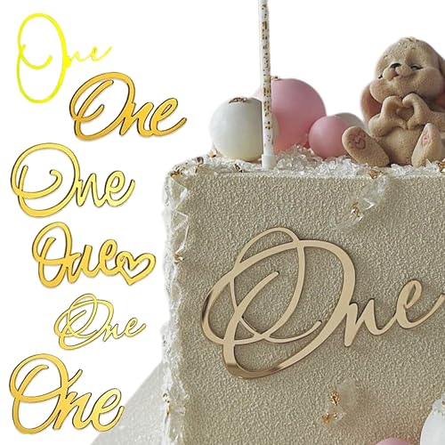 6 Tortenaufsätze zum 1. Geburtstag, goldene Acryl-Tortenaufsätze, Cupcake-Dekorationen, Nummer 1, geeignet für Mädchen und Jungen zum 1. Geburtstag Party 6 Tortenaufsätze zum 1. Geburtstag, goldene Acryl-Tortenaufsätze, Cupcake-Dekorationen, Nummer 1, geeignet für Mädchen und Jungen zum 1. Geburtstag Party von STATWTHMA