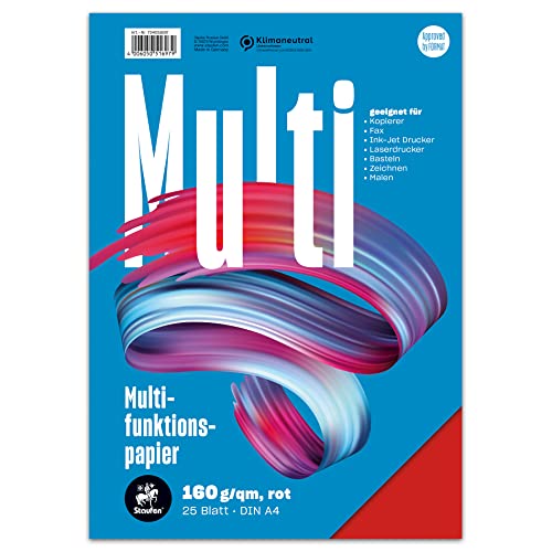 Staufen Style Multifunktionspapier - DIN A4, 25 Blatt, Farbe: rot, 160g/m² Qualitätspapier, 1 Stück Staufen Style Multifunktionspapier - DIN A4, 25 Blatt, Farbe: rot, 160g/m² Qualitätspapier, 1 Stück von Staufen