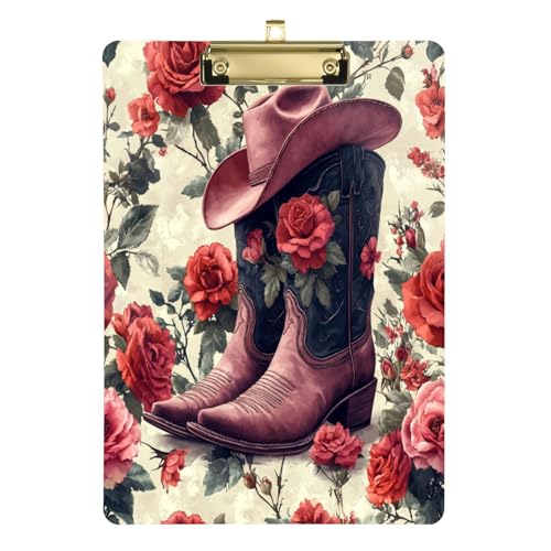 STAYTOP Schöne Western-Klemmbretter mit Cowboystiefeln, modisches Design, flaches Profil, Standard-A4, Briefgröße für Schule, Arbeit, Malerei STAYTOP Schöne Western-Klemmbretter mit Cowboystiefeln, modisches Design, flaches Profil, Standard-A4, Briefgröße für Schule, Arbeit, Malerei von STAYTOP