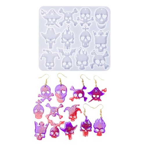 Modische Totenkopf-Ohrringe, stabiles Silikonform-Set, Heimdekoration für Schmuckherstellung, stilvolle Bastelformen Modische Totenkopf-Ohrringe, stabiles Silikonform-Set, Heimdekoration für Schmuckherstellung, stilvolle Bastelformen von STBQHG