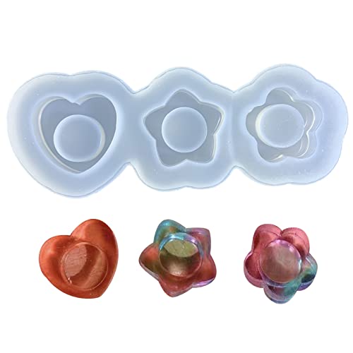 STBQHG Geometrie 3-gliedrige Blumen-Ornament, Silikon, Epoxidharz, Schlüsselanhänger, Schmuck, für Taschen, Dekorationen, Handwerk von STBQHG