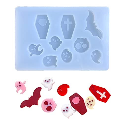 STBQHG Glänzende Geometriefüller, Halloween, Silikon, Epoxidharz, Schlüsselanhänger, Anhänger, Schmuck für Taschendekorationen von STBQHG
