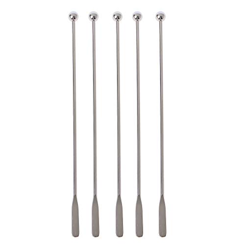 STBQHG Rührstäbchen aus Edelstahl, für Cocktails, Getränke, 19,1 cm, mit rechteckigen Paddeln, 5 Stück von STBQHG