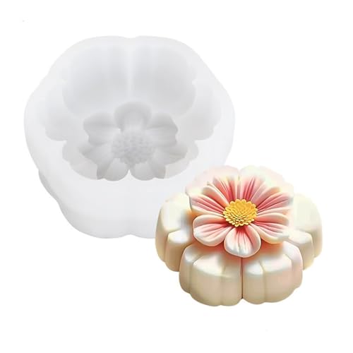 STBQHG Silikon-Backformen, 3D-Kuchenformen, Backformen, Blumenform, wiederverwendbare Dessertformen von STBQHG