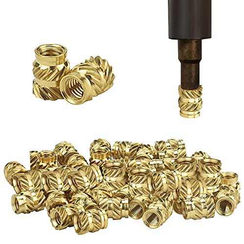 STCRERAG 50 Stücke Gewindeeinsatz 3d Druck Lötkolben Gewindebuchse Einpressen Innengewinde Einpressmutter Threaded Inserts M3 Messing Schmelzgewinde Gewindemutter für Kunststoffteile 3D Druckteile von STCRERAG