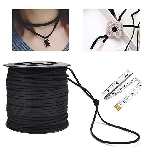 STCRERAG 90m Wildleder Kordel Lederschnur mit Weiches Band Wildleder Schnur Schwarz Veloursband 3 mm Breit Kunstleder Wildlederband Faux Wildleder Schnur für Schmuck Herstellung Basteln Armbänder STCRERAG 90m Wildleder Kordel Lederschnur mit Weiches Band Wildleder Schnur Schwarz Veloursband 3 mm Breit Kunstleder Wildlederband Faux Wildleder Schnur für Schmuck Herstellung Basteln Armbänder von STCRERAG