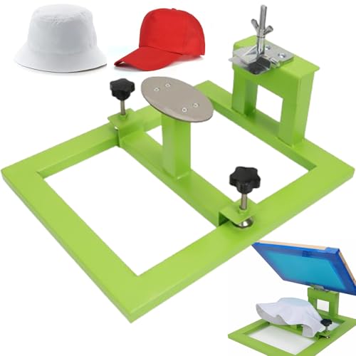 Hut-Siebdruckmaschine, 1 Farbe, 1 Station, Siebdruckmaschine, manuelle Hut-Siebdruckmaschine, Links- und Rechtseinstellung 10 mm, für alle Arten von Kappen von STDZQCWY